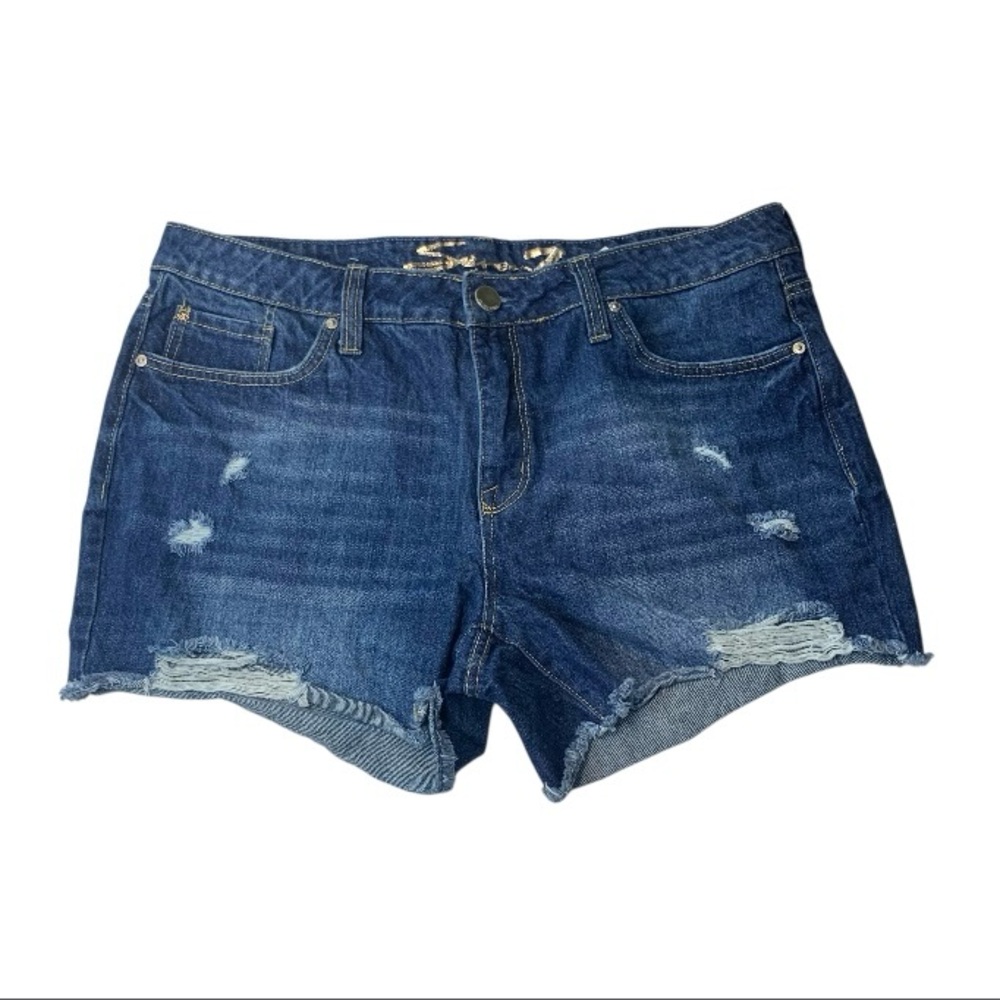 SEVEN7 Weekend Distressed Raw Hem Denim Shorts
